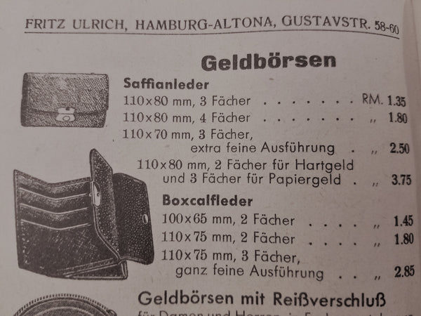 NOS German Dark Brown Wallet with Coin Purse