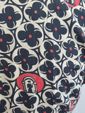 Flower and Person in Archway Novelty Print Dress <br> (B-41" W-28" H-41")