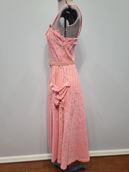 Pink Seersucker Sleeveless Dress <br> (B-33" W-26")