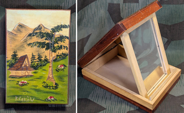Krakow Shaving Mirror Toiletry Wood Box