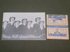 WAVES Song Book "Navy, Full Speed Ahead!" & Matchbook Cover