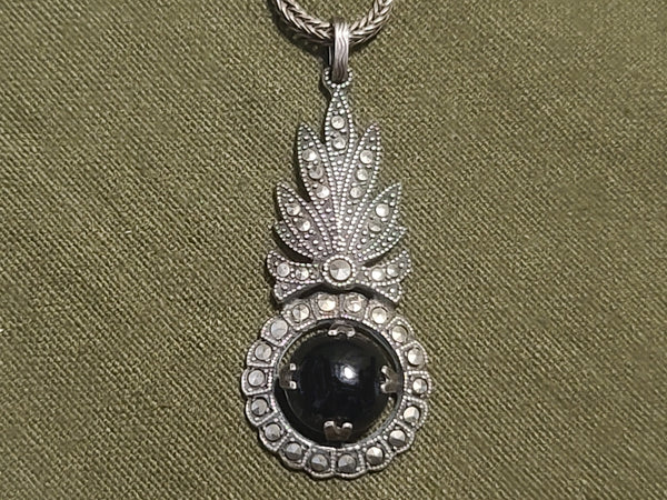 Sterling Silver Marcasite Necklace 925 Italy