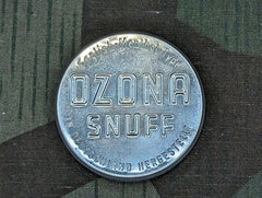 Aluminum Ozona Snuff Tin