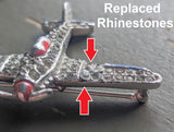 Trifari Rhinestone Airplane Pin