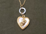 Marine Corps Sweetheart Locket Necklace Mother of Pearl