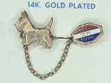 Keep Em Flying Scottie Dog Chain Pin on Card