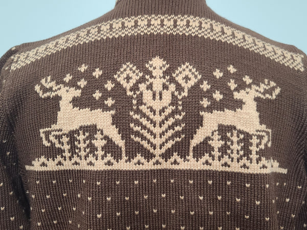 Deer Cardigan Sweater (45" Bust)