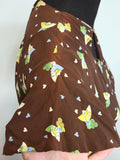 Cold Rayon Lady and Fan Novelty Print Dress <br> (B-36" W-27" H-35")
