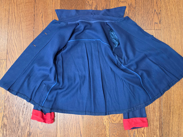 Navy Blue Smock Top with Red Trim <br> (34" Bust)
