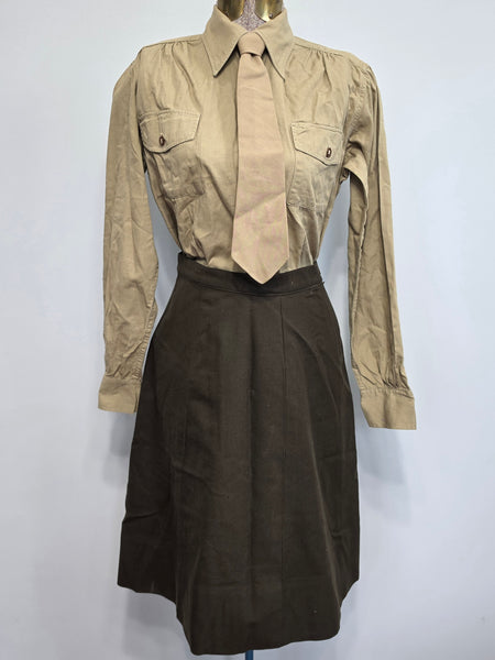 Named Army Nurse Uniform Grouping: Jacket, Skirt, Hat, Blouse, Tie & More <br> (B-34" W-24" H-34")