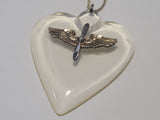 Army Air Corps Lucite Heart Necklace