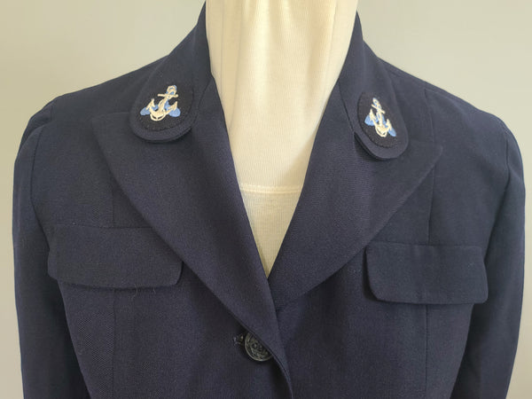Navy WAVES Uniform: Jacket and Skirt <br> (B-38" W-31" H-42")
