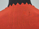 Orange Rayon Dress with Scalloped Edges <br> (B-40" W-30.5" H-38")