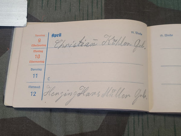 1939 Sparkasse Wunsiedel Pocket Calendar