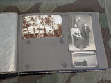 Partial German Family Photo Album Faux Snake Skin Cover