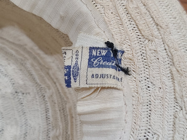 White Straw Tilt Hat with Netting