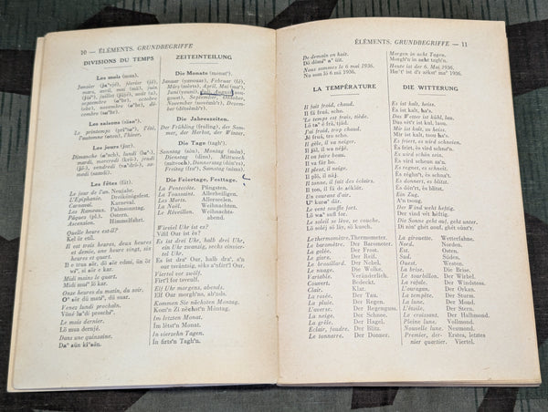 1937 French - German Phrase Book