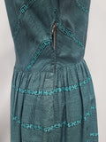 Teal Green Stripe Design Dress <br> (B-34" W-27")