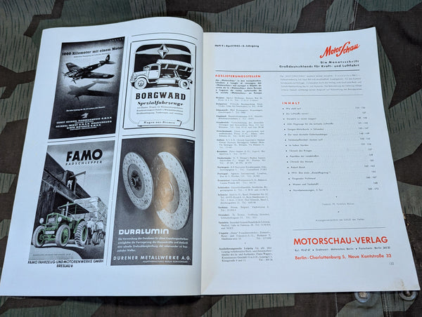 Motor Schau Magazine April 1942 Heft 4