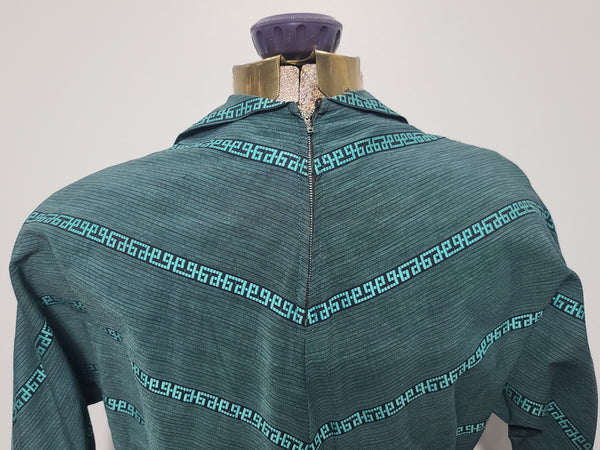 Teal Green Stripe Design Dress <br> (B-34" W-27")
