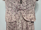 Lavender Rose Print Dress <br> (B-41" W-34" H-42")