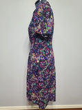 Purple Flower Print Dress <br> (B-48" W-40" H-49")