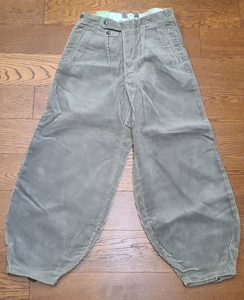 German Gray Corduroy Gray Plus Four Trousers (Small)