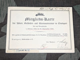 1934-35 Mitglieds-Karte Membership Card History and Antiquities Association