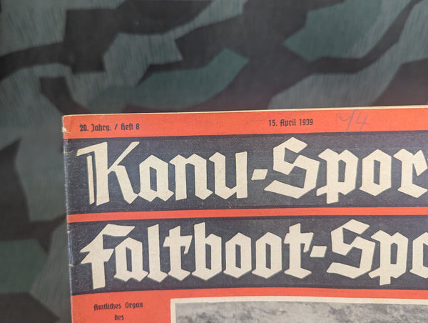 Canoe Sport Magazine 15 April 1939 Heft 8