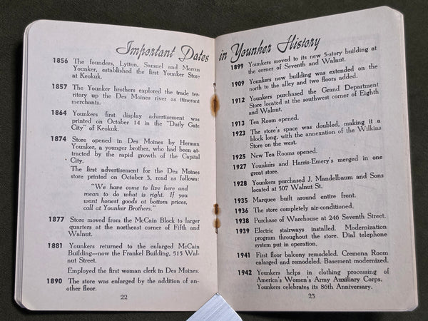 Younkers and Des Moines WAAC Booklet