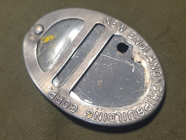 New England Shipbuilding Corp War Worker ID Badge Pin