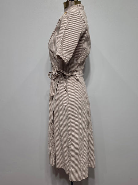 Army Nurse Seersucker Hospital Dress and Cap (Named) <br> (B-34" W-25" H-33")
