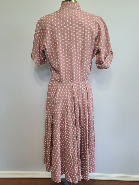 German Dusty Pink Dress Marga Hennes <br> (B-37" W-28" H-41")