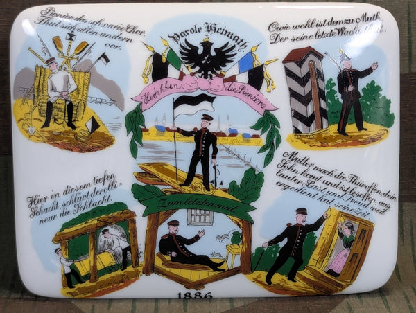 Reproduction 1886 Hanove Pionier Porcelain Keepsake Box