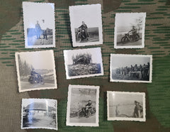 Lot of 9 Photos Soldiers & DKW Motorcycle