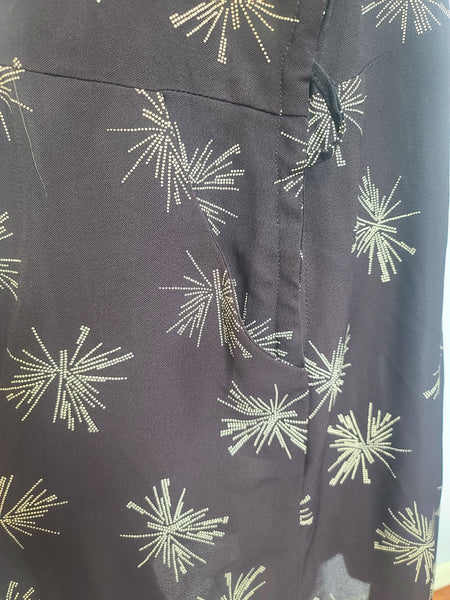 Plus Size Black Rayon Firework Print Dress <br> (B-57" W-49" H-62")