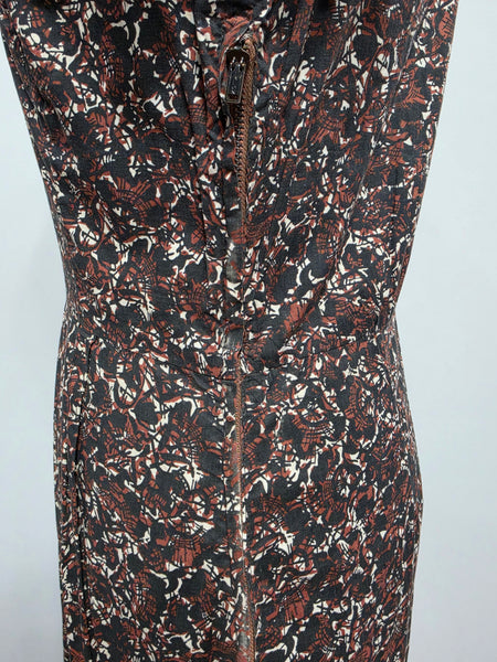 Black and Brown Print Dress and Short Sleeve Top <br> (B-38" W-30" H-36")
