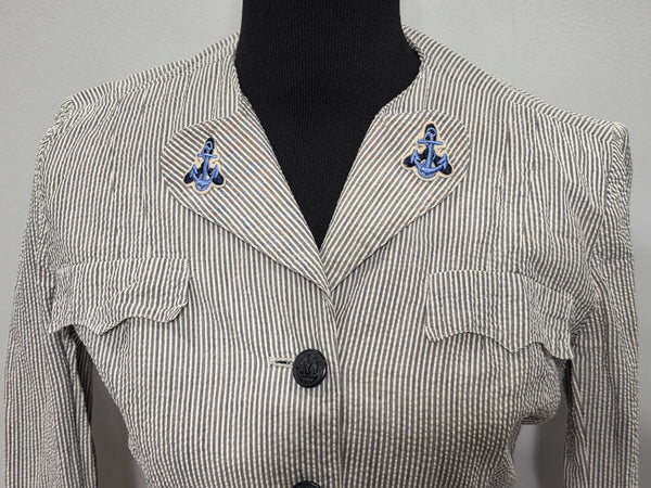 US Navy WAVES Supply Officer's Seersucker Jacket <br> (36" Bust)