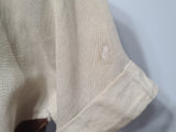 Brown and Tan Colorblock Linen Dress <br> (B-36" W-26.5" H-37")