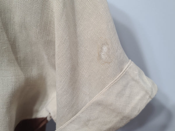 Brown and Tan Colorblock Linen Dress <br> (B-36" W-26.5" H-37")