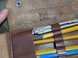 Period German Leather Pencil Case With Contents