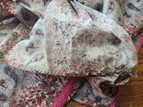 Pink and Brown Paisley Flower Print Wrap Dress <br> (B-44" W-35" H-46")