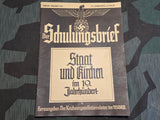Der Schulungsbrief NSDAP Magazine August 1937 Church & State