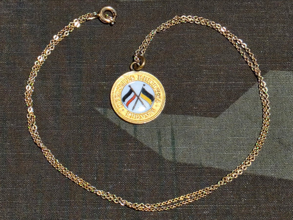 Deutsches Reich Enamel German and Austrian Flag Pfennig Necklace