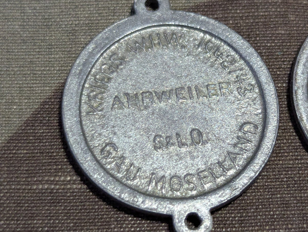 WHW Coat of Arms Charms 1942/43 Ahrweiler and Wittlich