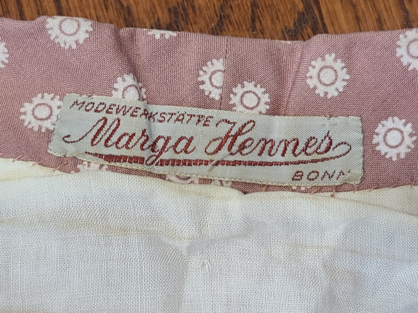 German Dusty Pink Dress Marga Hennes <br> (B-37" W-28" H-41")