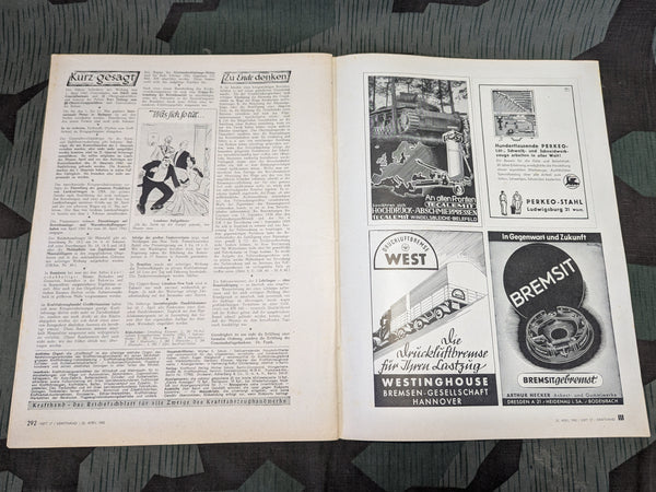Kraftfahrzeug Handwerk 25 April 1942 Heft 17 Krafthand