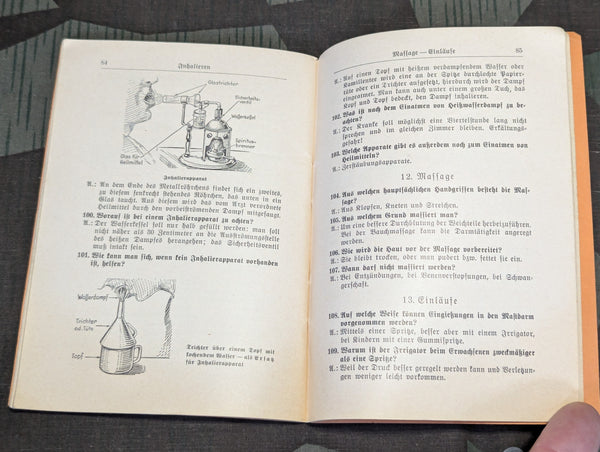 Wie Pflege Ich Kranke? First Aid Book 1940 3./Kr.Trsp.Abt. 572