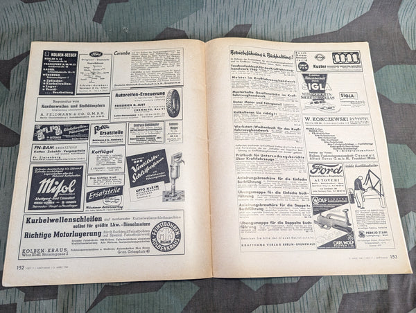 Kraftfahrzeug Handwerk Heft 9 2 March 1940 Krafthand