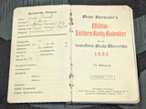 1938 Austrian Military Pocket Calendar Book